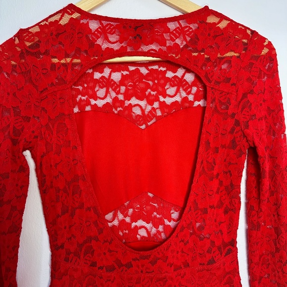 Express Red Backless Dress - Picture 4 of 9